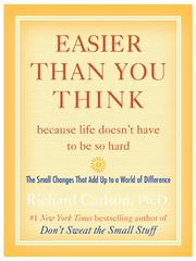 Cover of: Easier Than You Think by Richard Carlson