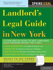 Cover of: Landlord's Legal Guide in New York by Brette McWhorter Sember