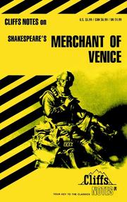 Cover of: CliffsNotes on Shakespeare's The Merchant of Venice by Waldo F. McNeir