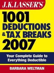 Cover of: J.K. Lasser's1001 Deductions and Tax Breaks 2007