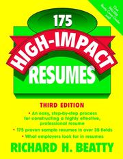 Cover of: 175 High-Impact Resumes | Richard H. Beatty