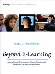 Cover of: Beyond E-Learning by Marc Jeffrey Rosenberg, Marc J. Rosenberg, Marc Jeffrey Rosenberg