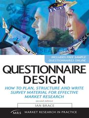 Cover of: Questionniare Design by Ian Brace