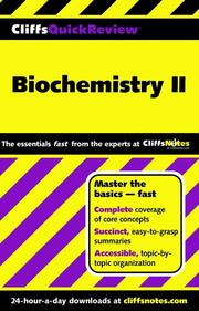 Cover of: CliffsQuickReview Biochemistry II by Frank Schmidt