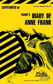 Cover of: CliffsNotes on Frank's The Diary of Anne Frank by Dorothea Shefer-Vanson