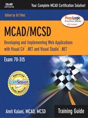Cover of: MCAD/MCSD Training Guide (70-315): Developing and Implementing Web Applications with Visual C# and Visual Studio.NET