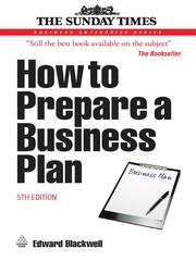 Cover of: How to Prepare a Business Plan by Edward Blackwell