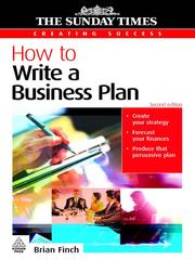 Cover of: How to Write a Business Plan by Brian Finch