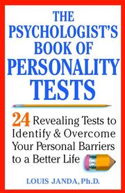 The psychologist's book of personality tests