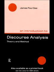 Cover of: An Introduction to Discourse Analysis by James Paul Gee