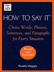 Cover of: How to Say It by Rosalie Maggio