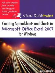 Cover of: Creating Spreadsheets and Charts in Microsoft Office Excel 2007 for Windows by Maria Langer
