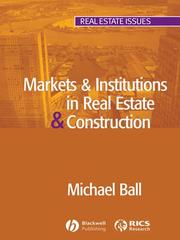 MARKETS & INSTITUTIONS IN REAL ESTATE & CONSTRUCTION