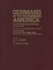 Cover of: Germans to America, Volume 62 Nov. 2, 1891-May 31, 1892
