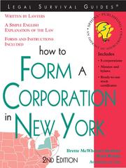 Cover of: How to Form a Corporation in New York, 2E by Brette McWhorter Sember