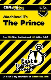 Cover of: CliffsNotes on Machiavelli's The Prince by Stacy Magedanz