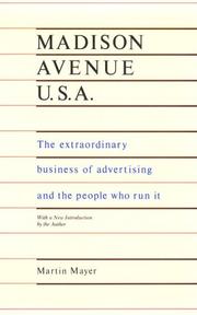 Cover of: Madison Avenue U.S.A.