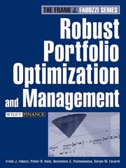 Cover of: Robust Portfolio Optimization and Management