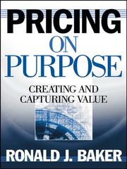 Cover of: Pricing on Purpose by Ronald J. Baker