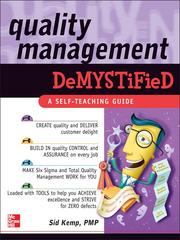 Cover of: Quality Management Demystified