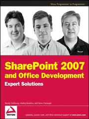 Cover of: SharePoint 2007 and Office Development Expert Solutions by Randy Holloway, Randy Holloway, Andrej Kyselica, Steve Caravajal, Randy Holloway