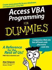 Cover of: Access VBA Programming For Dummies by Alan Simpson, Alan Simpson