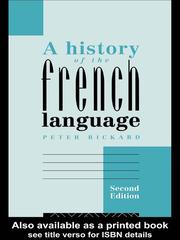 Cover of: A History of the French Language by Peter Rickard