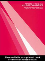 Cover of: Aspects of Teaching Secondary Mathematics by L Haggerty