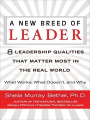 Cover of: A New Breed of Leader by Sheila Murray Bethel, Sheila Murray Bethel