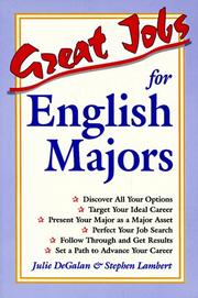 Cover of: Great jobs for English majors by Julie DeGalan