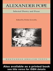 Cover of: Alexander Pope by Alexander Pope