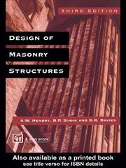 Cover of: Design of Masonry Structures by A. W. Hendry