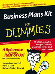 Cover of: Business Plans Kit For Dummies by Steven Peterson