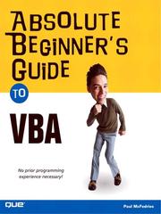 Cover of: Absolute Beginner's Guide to VBA