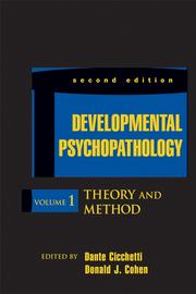 Cover of: Developmental Psychopathology, Theory and Method, Volume 1 by Donald J. Cohen