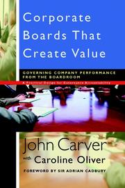 Cover of: Corporate Boards That Create Value by John Carver