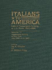 Cover of: Italians to America, Volume 10 July 1896-June 1897