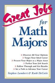 Cover of: Great jobs for math majors by Stephen E. Lambert