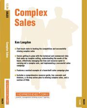 Cover of: Complex Sales by Ken Langdon