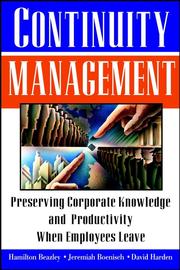 Cover of: Continuity Management by Hamilton Beazley