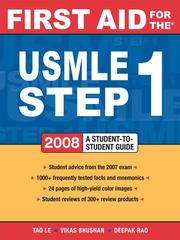 Cover of: First Aid for the® USMLE Step 1 2008 by Tao Le, Tao Le