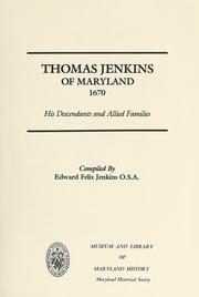 Thomas Jenkins of Maryland, 1670 by Edward Felix Jenkins