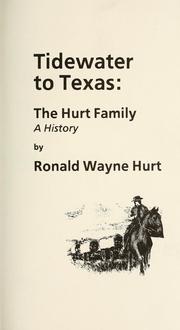 Cover of: Tidewater to Texas by Ronald Wayne Hurt