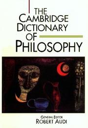 Cover of: The Cambridge dictionary of philosophy