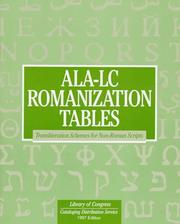 Cover of: ALA-LC romanization tables: transliteration schemes for non-Roman scripts