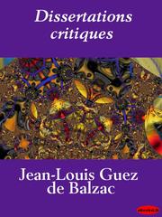 Cover of: Dissertations critiques by 