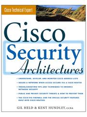 Cover of: Cisco Security Architectures