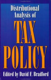 Distributional Analysis of Tax Policy by David F. Bradford