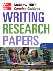 McGraw-Hill's Concise Guide to Writing Research Papers by Carol Ellison
