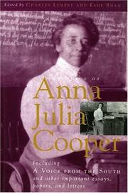 Cover of: The Voice of Anna Julia Cooper: Including A Voice From the South and Other Important Essays, Papers, and Letters (Legacies of Social Thought)